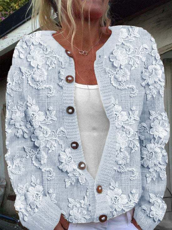 KRISTIN - GRACIØS BLOMSTRET CARDIGAN